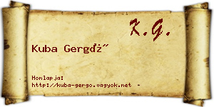 Kuba Gergő névjegykártya